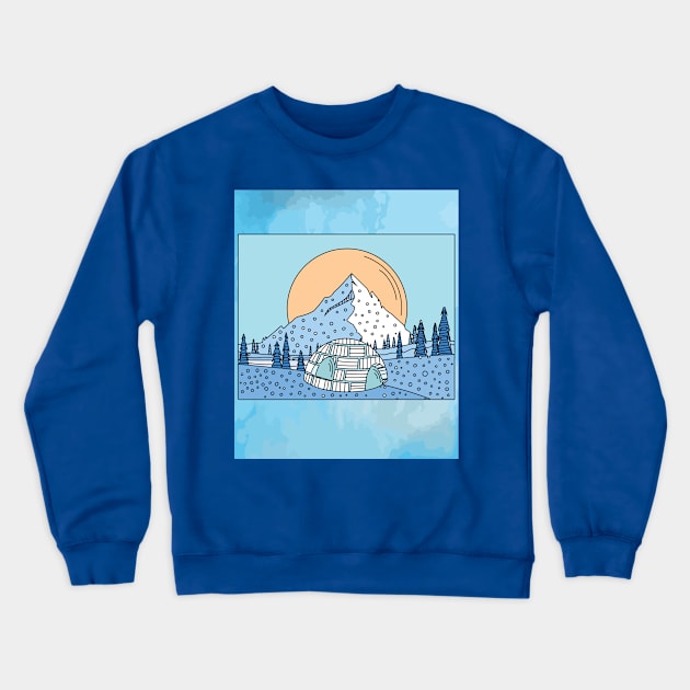 Igloo snow and ice landscape Crewneck Sweatshirt by flofin